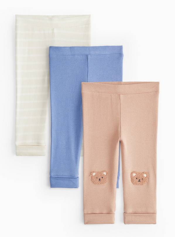 Bear Print Leggings 3 Pack 9-12 months